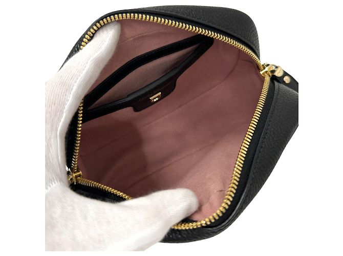 Gancini Mini borsa in pelle nera Salvatore Ferragamo Nero - vista 4