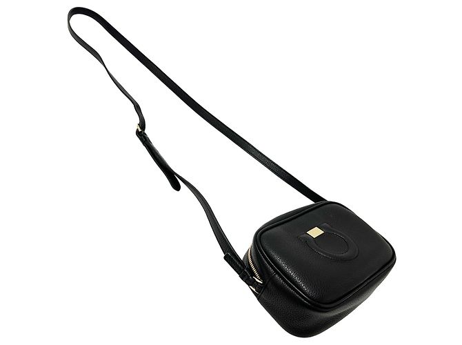 Gancini Mini borsa in pelle nera Salvatore Ferragamo Nero - vista 6
