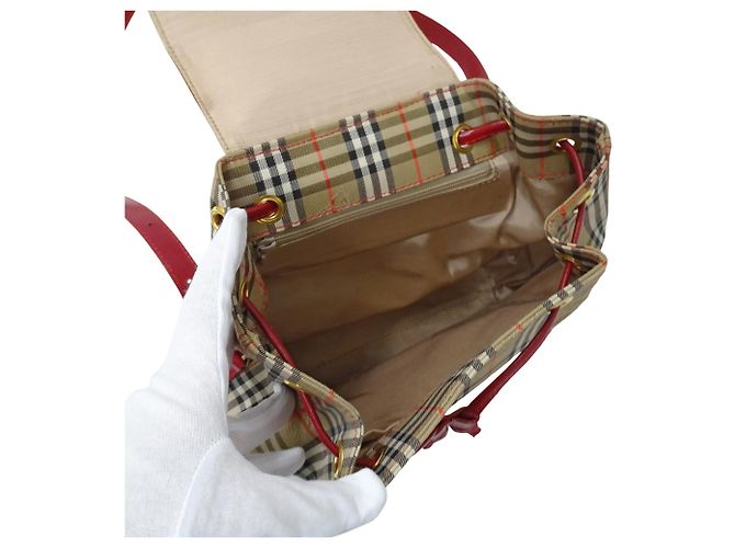 Zaino Mini Burberry Rosso Beige - vista 5