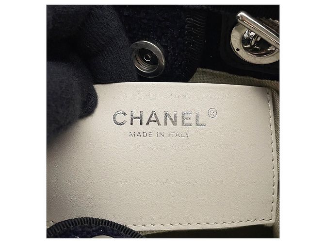 Borsa Tote Mini Chanel Deauville Nero - vista 12