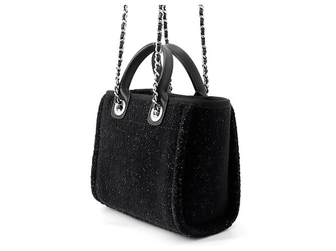 Borsa Tote Mini Chanel Deauville Nero - vista 2