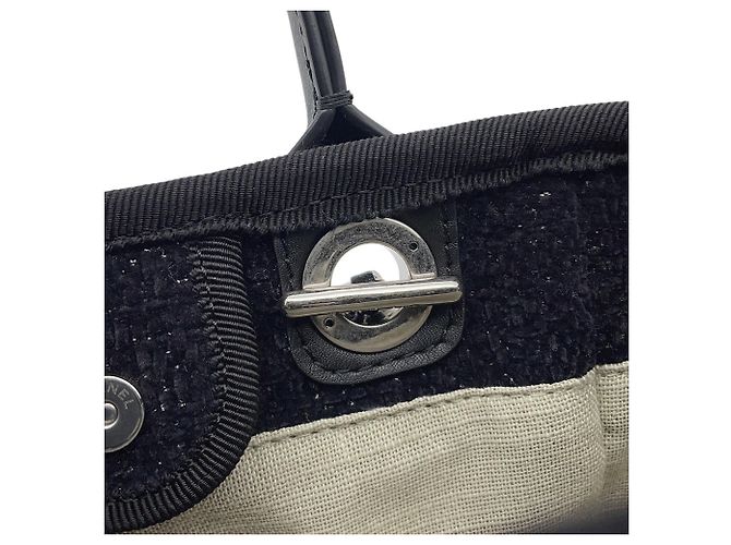 Borsa Tote Mini Chanel Deauville Nero - vista 8