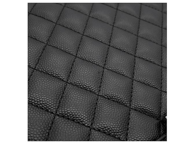 Borsa a tracolla Chanel in vitello martellato nero - vista 11