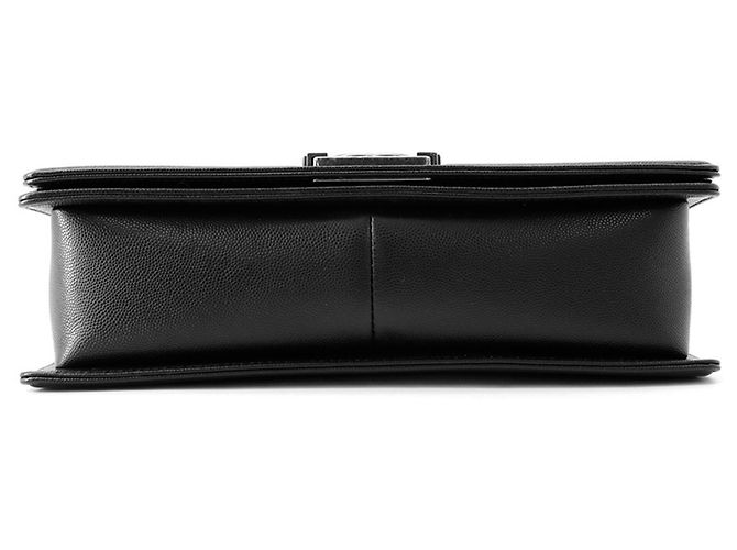 Borsa a tracolla Chanel in vitello martellato nero - vista 3