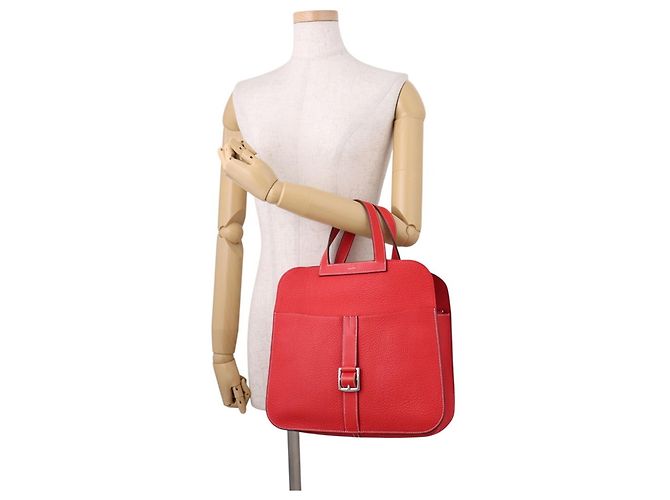 Hermès Borsa Hermes Arzan 31 in Rouge Casaque Rosso - vista 4