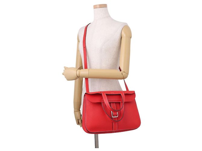 Hermès Borsa Hermes Arzan 31 in Rouge Casaque Rosso - vista 5