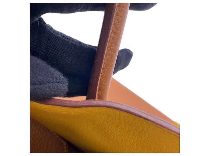 Hermès Borsa Hermes Birkin 35 in Gold e Yellow D'oro Giallo - vista 13