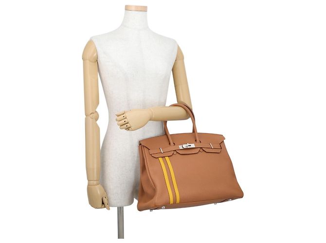 Hermès Borsa Hermes Birkin 35 in Gold e Yellow D'oro Giallo - vista 4