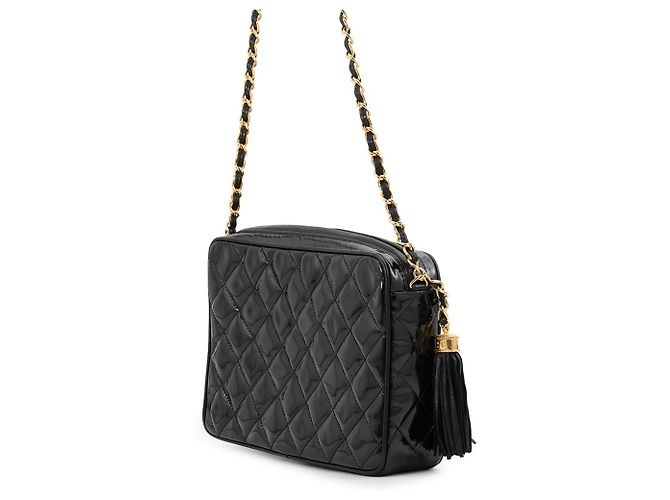 Borsa a tracolla con catena Chanel in pelle verniciata nera Nero - vista 2