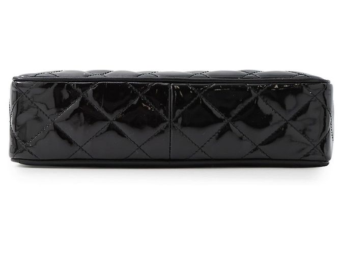 Borsa a tracolla con catena Chanel in pelle verniciata nera Nero - vista 3