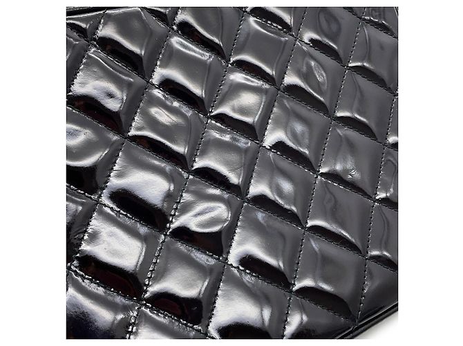 Borsa a tracolla con catena Chanel in pelle verniciata nera Nero - vista 6