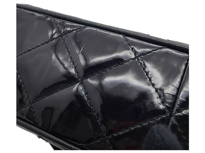 Borsa a tracolla con catena Chanel in pelle verniciata nera Nero - vista 9