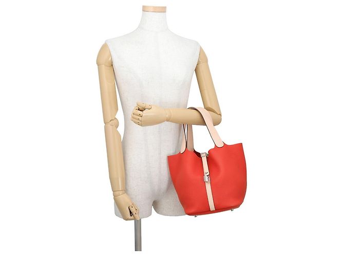 Hermès Bolso Hermes Picotin Lock PM Touch Rosa Roja - vista 4