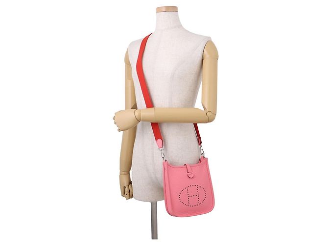 Hermès Borsa a tracolla Hermes Evelyne TPM Rosa Rosso - vista 4