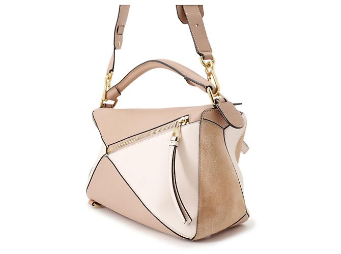 Bolso de mano Loewe Puzzle Medium Rosa Beige - vista 2
