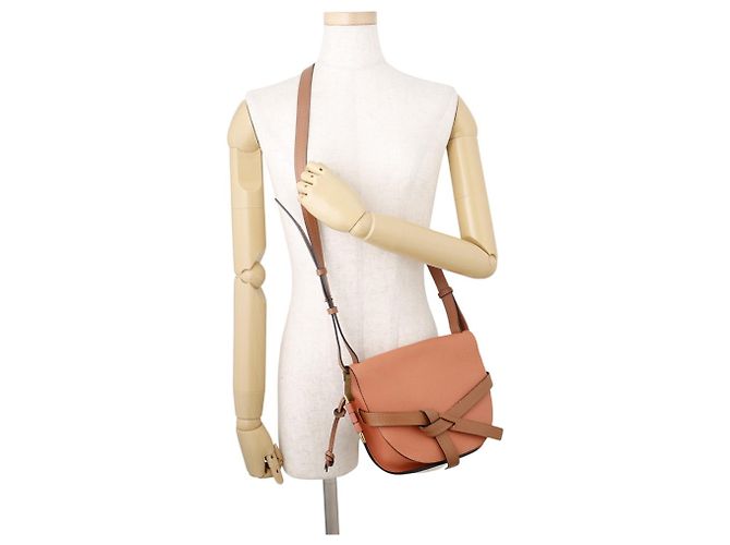 Gate Borsa a tracolla Loewe in pelle marrone e rosa - vista 4