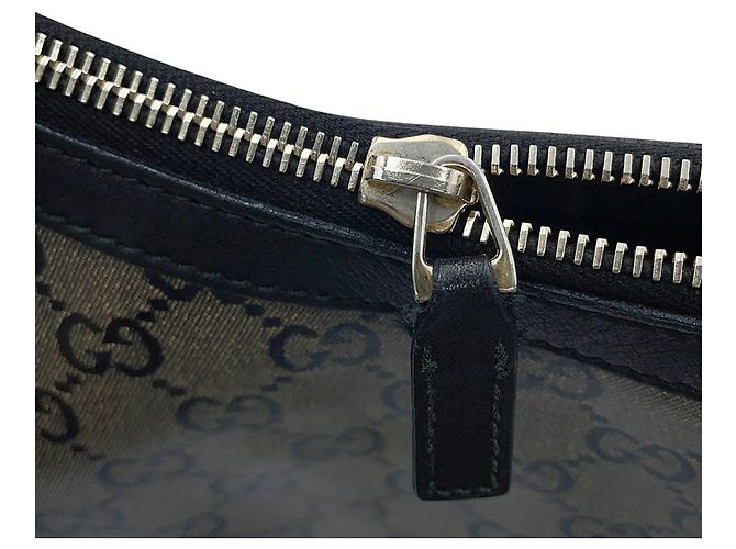 Borsa a tracolla Gucci GG Crystal Leather Marrone Nero D'oro - vista 11