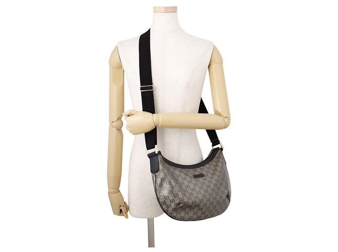 Borsa a tracolla Gucci GG Crystal Leather Marrone Nero D'oro - vista 4