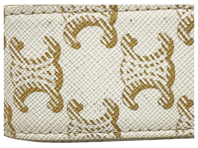 Céline Borsa a tracolla Celine Triomphe Claude Marrone Bianco - vista 10
