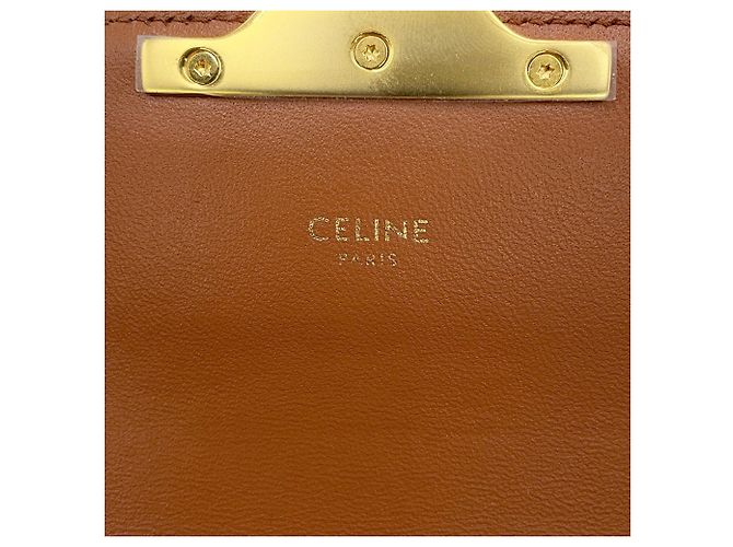 Céline Borsa a tracolla Celine Triomphe Claude Marrone Bianco - vista 17