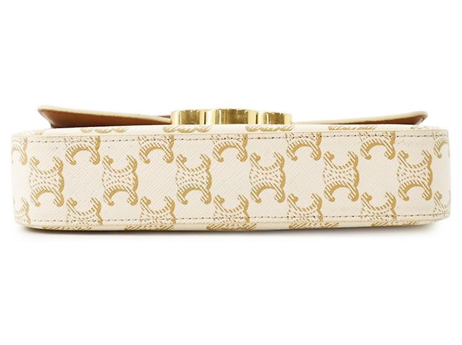 Céline Borsa a tracolla Celine Triomphe Claude Marrone Bianco - vista 3