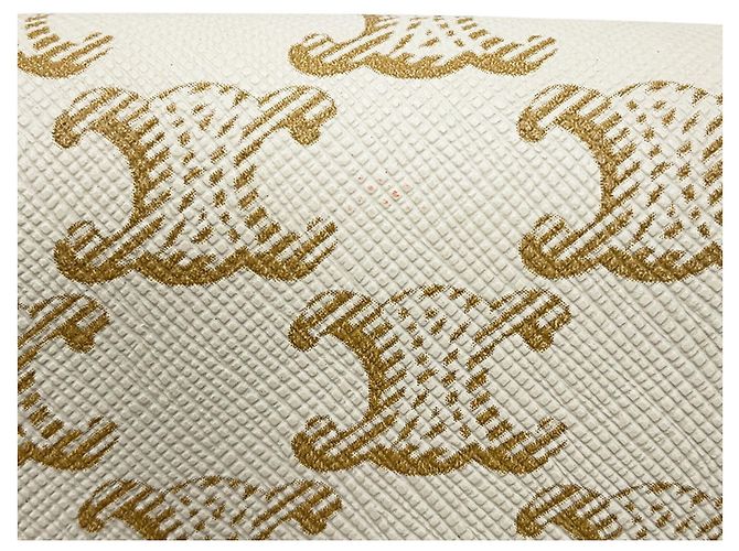 Céline Borsa a tracolla Celine Triomphe Claude Marrone Bianco - vista 9