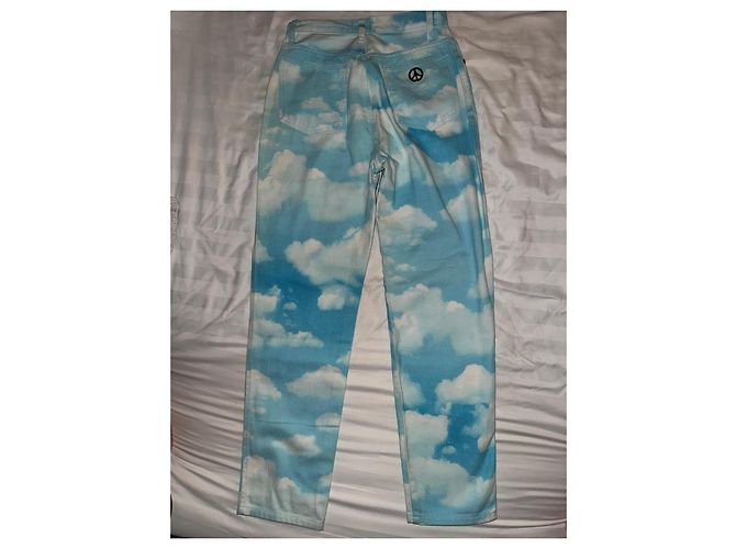 Jeans Moschino com estampa de nuvens Branco Azul - vista 2