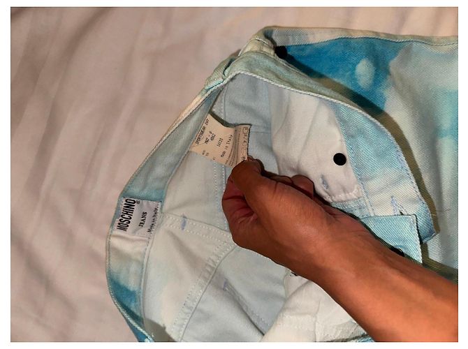 Jeans Moschino com estampa de nuvens Branco Azul - vista 5