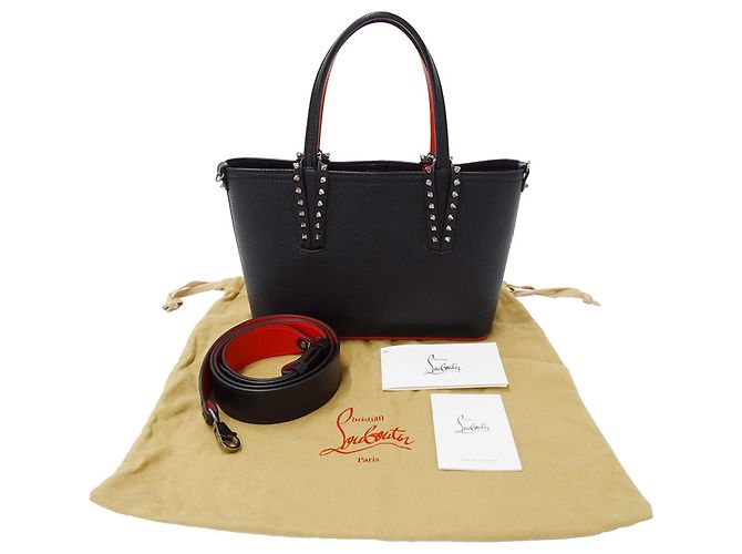 Borsa a mano Christian Louboutin Cabata Mini Nero Rosso - vista 6