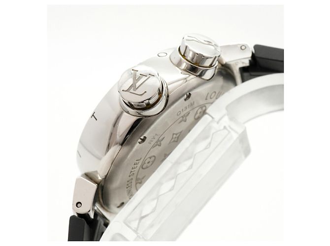 Reloj Louis Vuitton Tambour Diving Q131M Esfera Plateada - vista 11