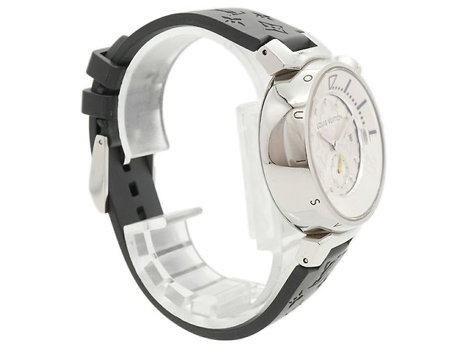 Reloj Louis Vuitton Tambour Diving Q131M Esfera Plateada - vista 3
