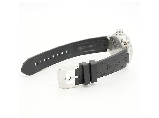Reloj Louis Vuitton Tambour Diving Q131M Esfera Plateada - vista 4