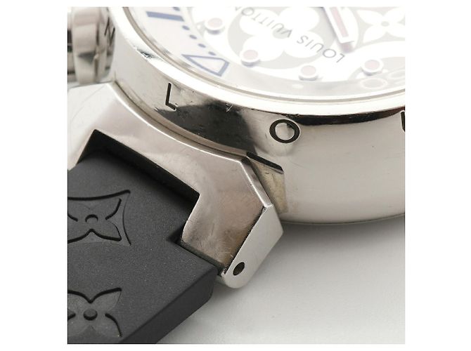 Reloj Louis Vuitton Tambour Diving Q131M Esfera Plateada - vista 8