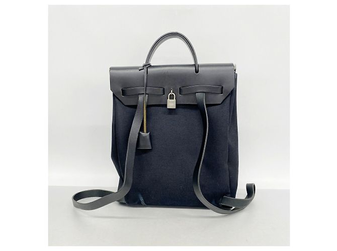 Hermès Hermes Herbag Ad MM Backpack in Black - view 10