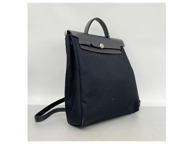 Hermès Hermes Herbag Ad MM Backpack in Black - view 2