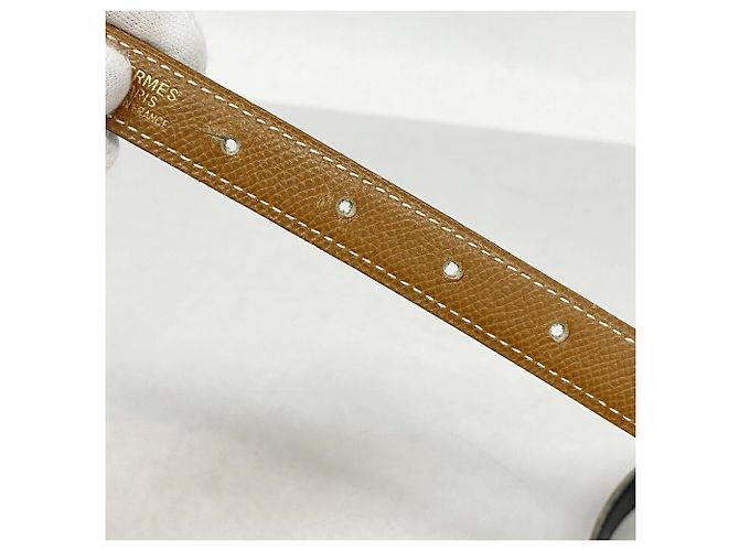 Hermès Hermes Constance Gürtel aus Courchevel Box Kalbsleder Schwarz Golden - Ansicht 3