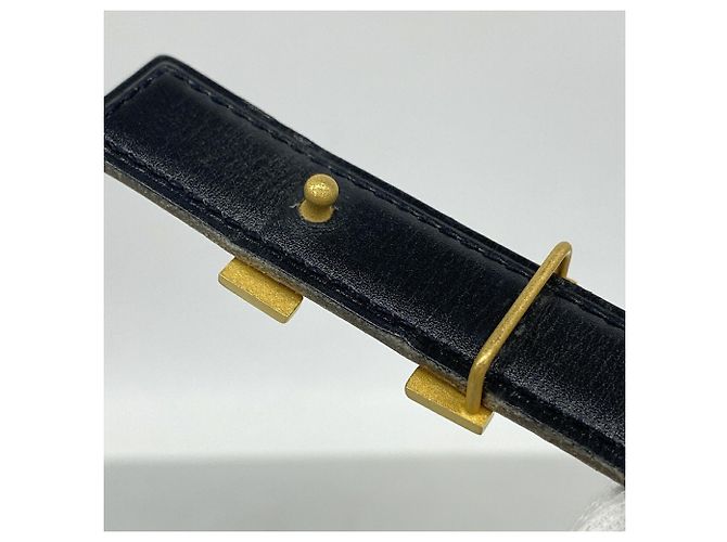 Hermès Hermes Constance Gürtel aus Courchevel Box Kalbsleder Schwarz Golden - Ansicht 5