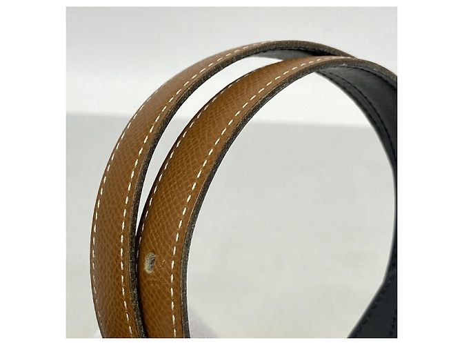Hermès Hermes Constance Gürtel aus Courchevel Box Kalbsleder Schwarz Golden - Ansicht 6