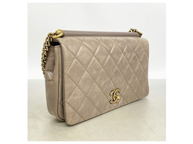Bolsa de Ombro Chanel Matelassé com Corrente Cinza - vista 2