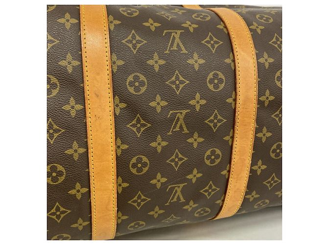 Louis Vuitton Boston Monogram Keepall Bandoulière 60 Castaño - vista 14