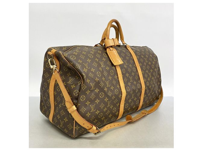 Louis Vuitton Boston Monogram Keepall Bandoulière 60 Castaño - vista 2