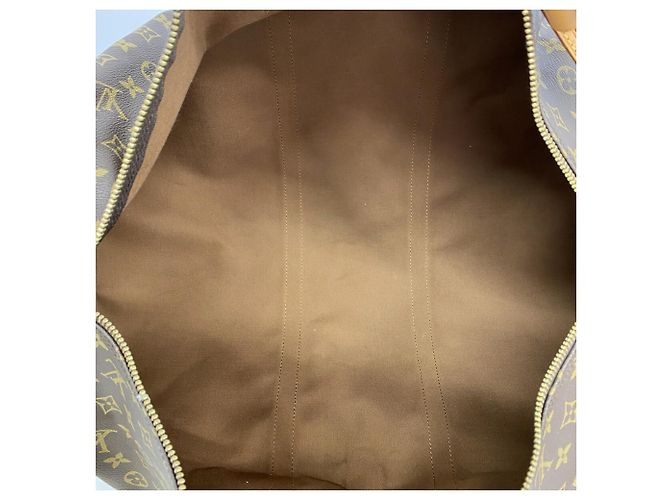 Louis Vuitton Boston Monogram Keepall Bandoulière 60 Castaño - vista 4