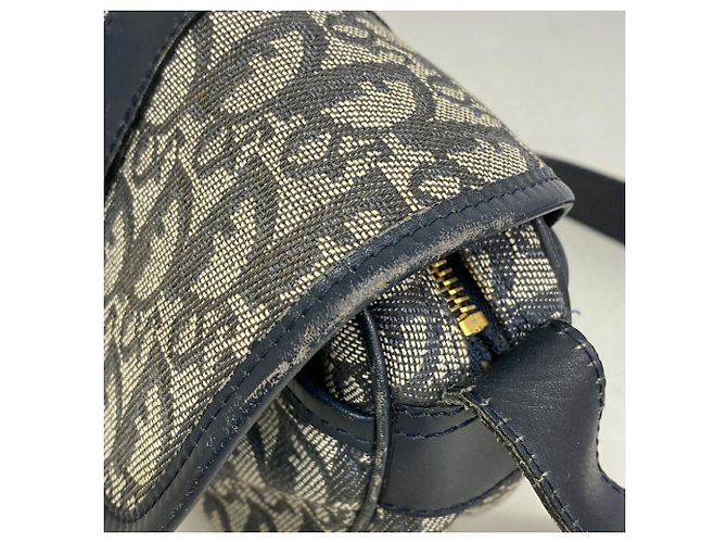 Borsa a tracolla Christian Dior Trotter Canvas Blu navy - vista 7