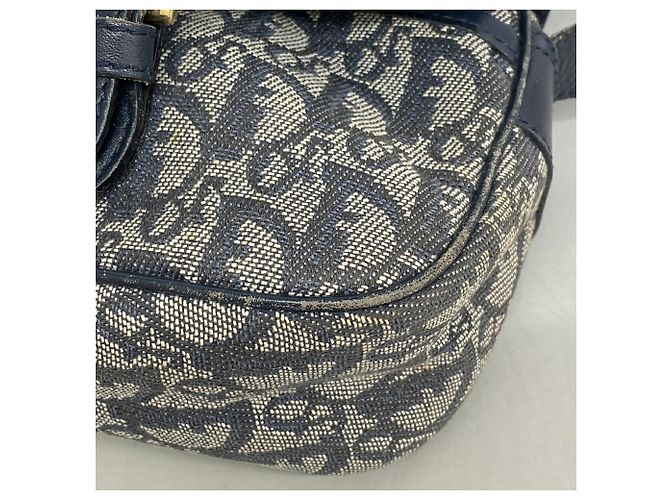 Borsa a tracolla Christian Dior Trotter Canvas Blu navy - vista 8
