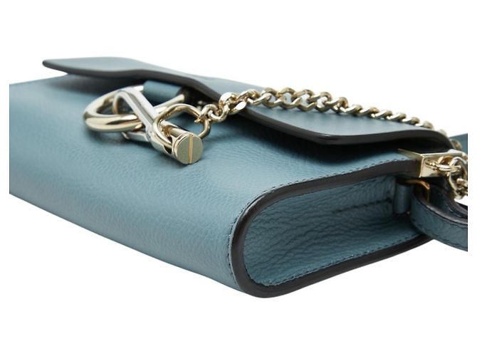 Borsa a tracolla Chloé Faye Blu - vista 4