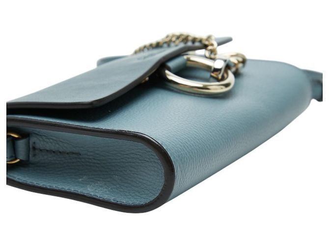 Borsa a tracolla Chloé Faye Blu - vista 5