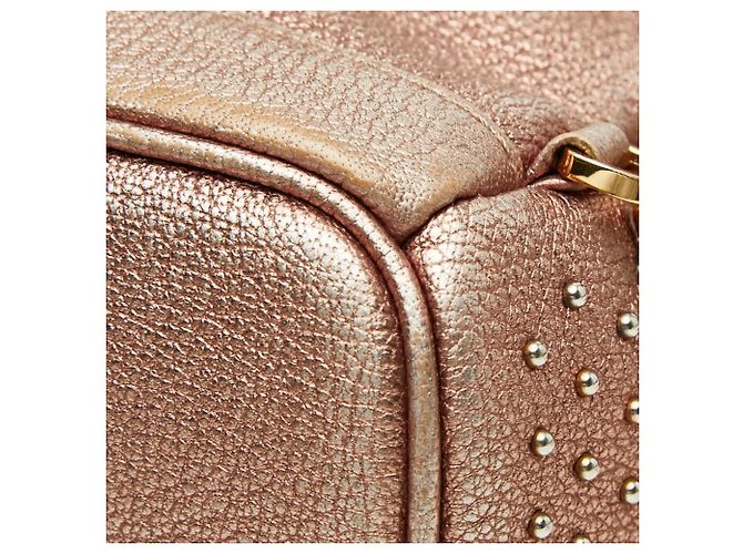 MCM Studded Backpack in Pink Leather - view 6