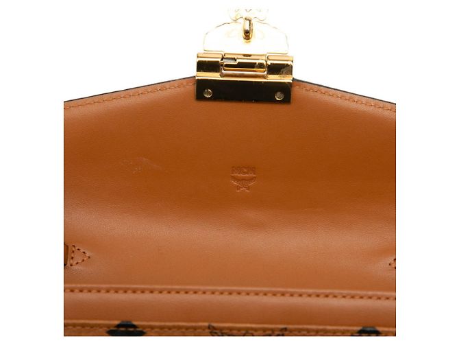 Cartera bandolera MCM Visetos Logogram Tracy Chain Castaño - vista 5
