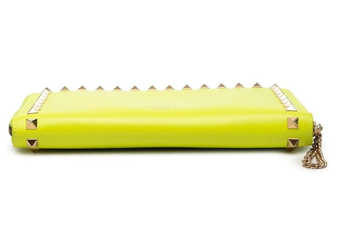 Portafoglio lungo con zip rotondo Valentino Rockstud Giallo - vista 3