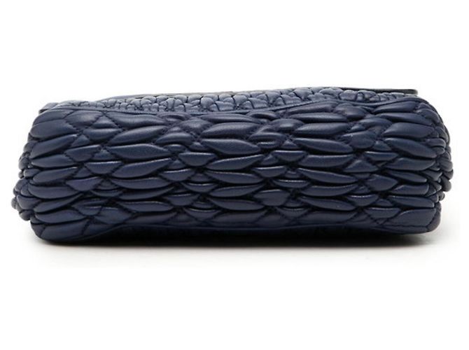 Borsa Miu Miu Matelassé Bijou Chain Blu - vista 3